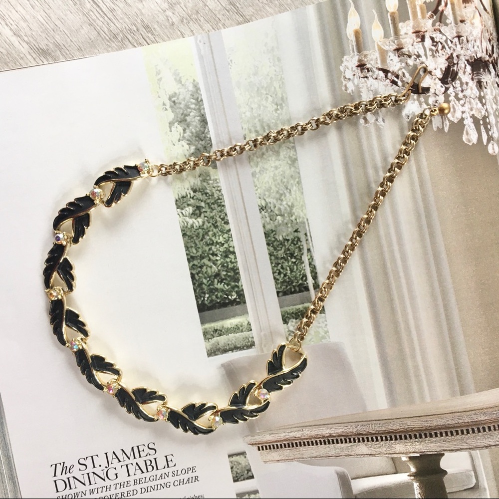 Vintage Floral Crystal Deco Necklace